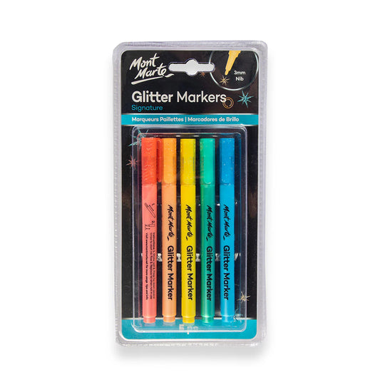 Mont Marte Brilliant Glitter Markers 5pce Default Title