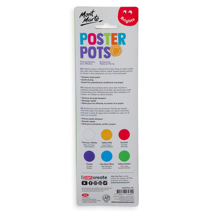 Mont Marte Poster Pots 6pc x 15ml - Brights