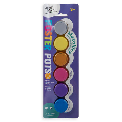 Mont Marte Poster Pots 6pc x 15ml - Metallics
