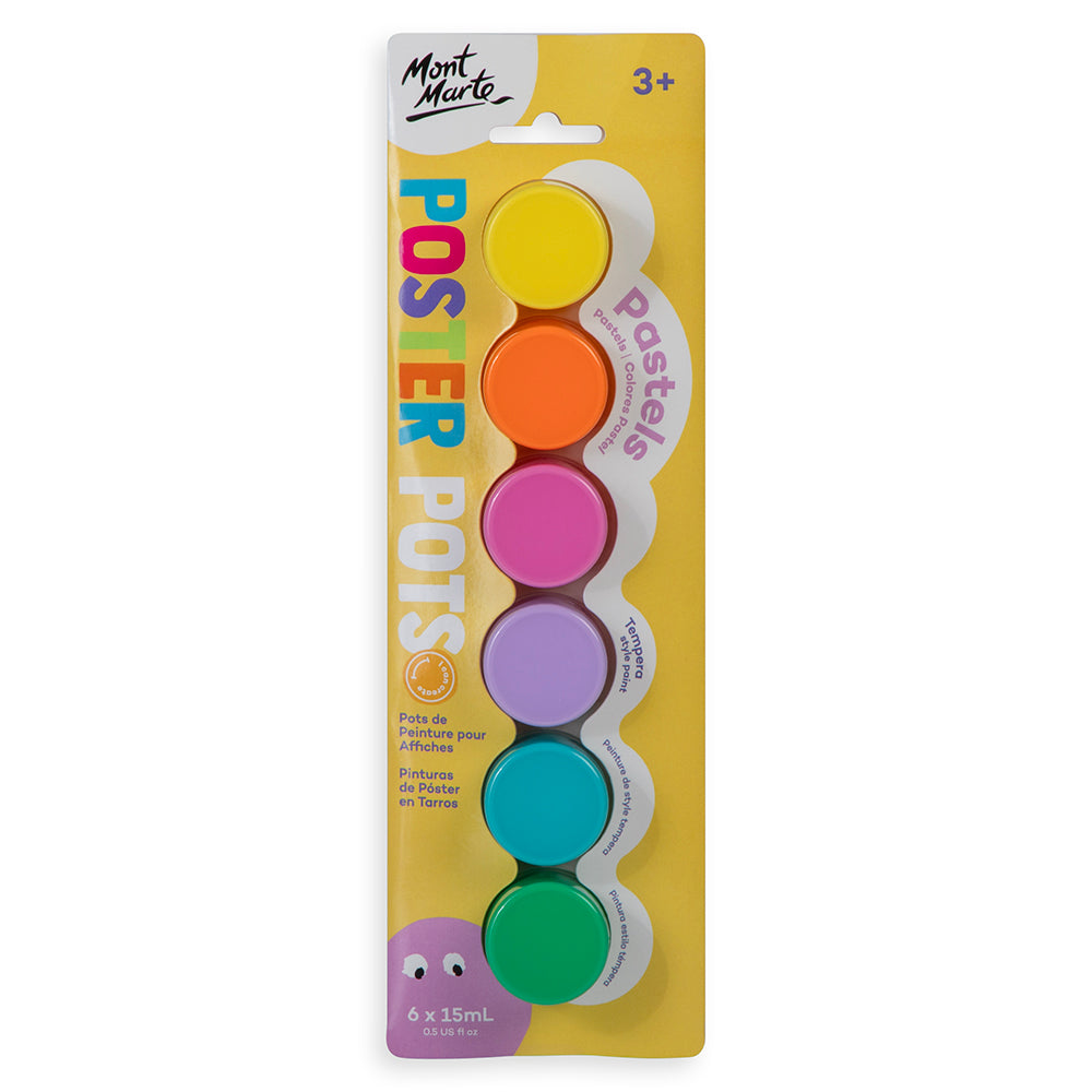 Mont Marte Poster Pots 6pc x 15ml - Pastels