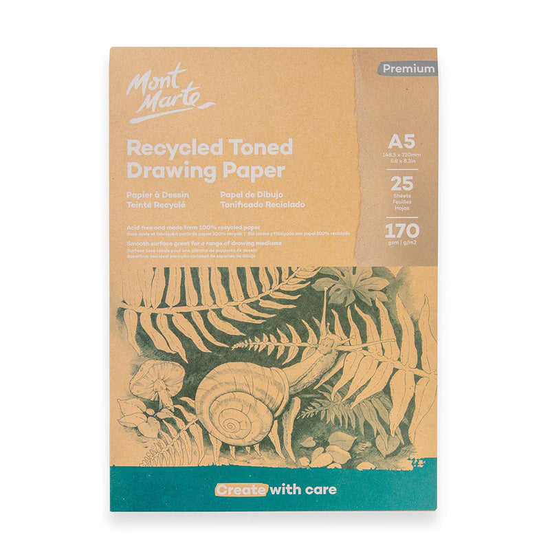 Mont Marte Recycled Toned Drawing Paper 170gsm 25 sheets