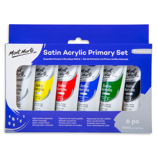 Mont Marte Satin Acrylic Paint Set 6pc x 50ml image 1