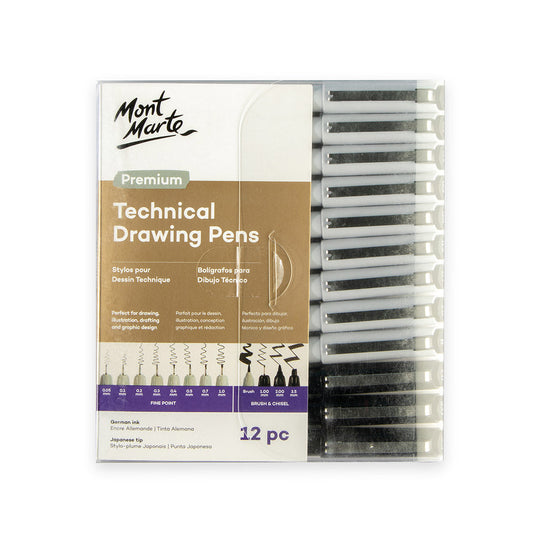 Mont Marte Technical Drawing Pens 12pc Default Title