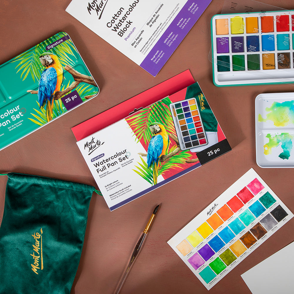 Mont Marte Watercolour Full Pan Set 24pc in Tin