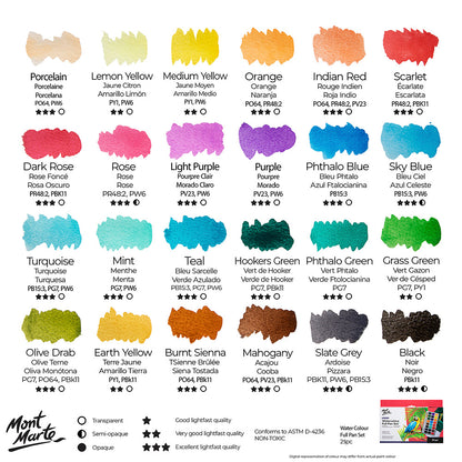 Mont Marte Watercolour Full Pan Set 24pc in Tin