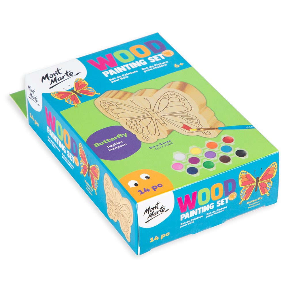 Mont Marte Wood Painting Set 14pc - Butterfly