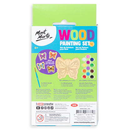 Mont Marte Wood Painting Set 14pc - Butterfly