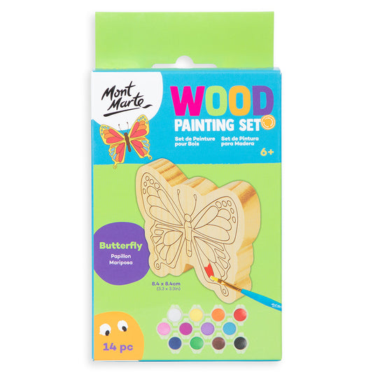 Mont Marte Wood Painting Set 14pc - Butterfly