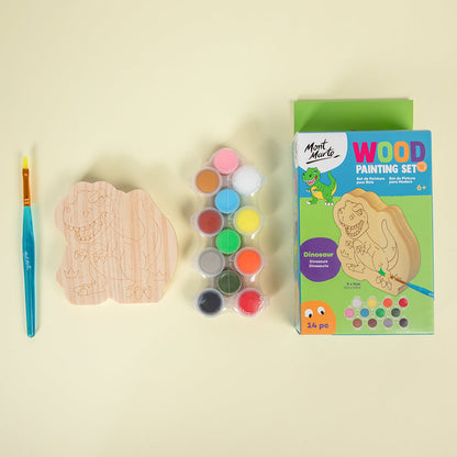 Mont Marte Wood Painting Set 14pc - Dinosaur