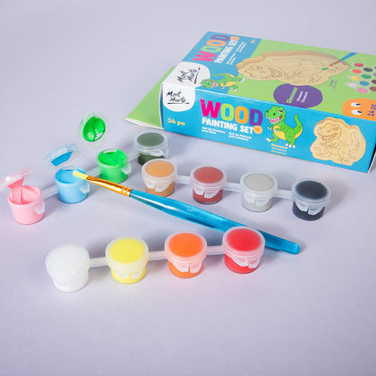 Mont Marte Wood Painting Set 14pc - Dinosaur
