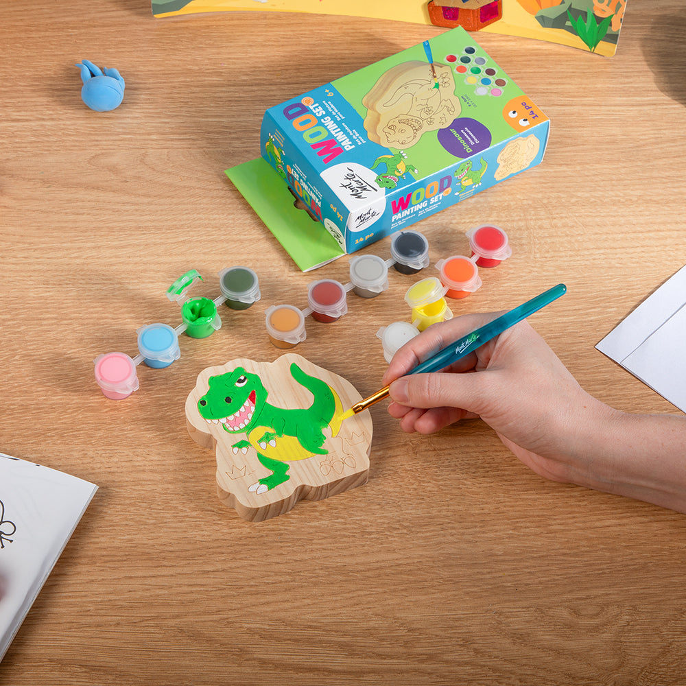 Mont Marte Wood Painting Set 14pc - Dinosaur