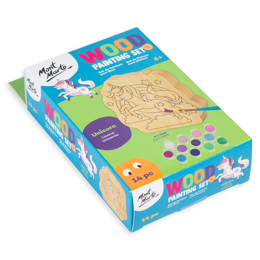 Mont Marte Wood Painting Set 14pc - Unicorn
