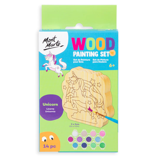 Mont Marte Wood Painting Set 14pc - Unicorn