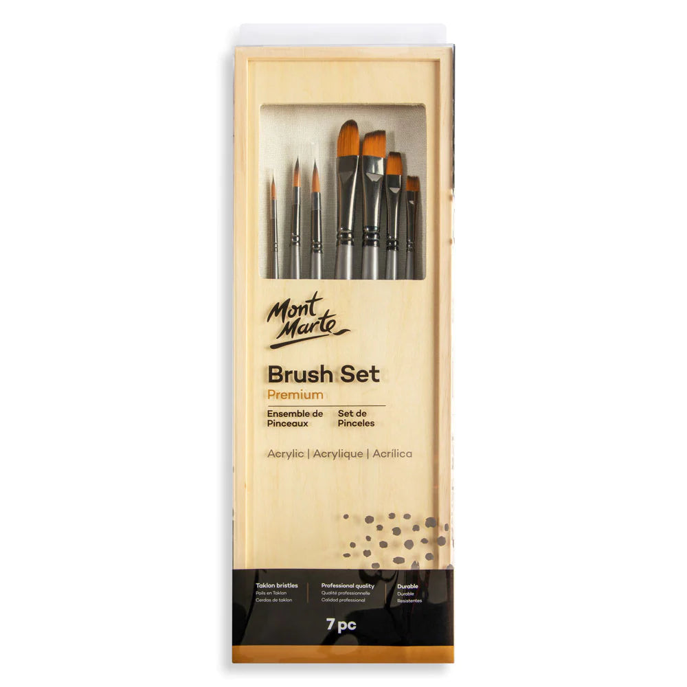 Mont Marte Acrylic Brush Set in box 7pce Default Title