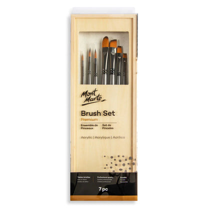 Mont Marte Acrylic Brush Set in box 7pce Default Title