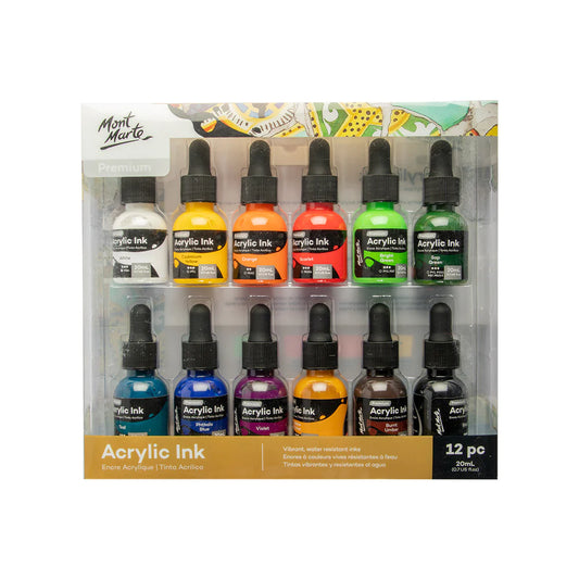 Mont Marte Acrylic Ink 12pc x 20ml Default Title