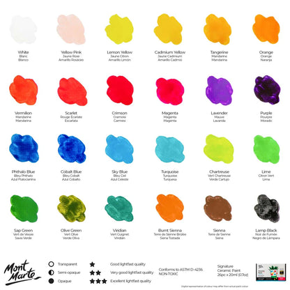 Mont Marte Ceramic Liquid Paint 26pc x 20ml