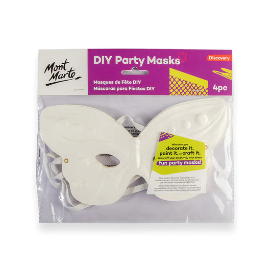 Mont Marte DIY Party Masks 4 pc - Half Butterfly Default Title