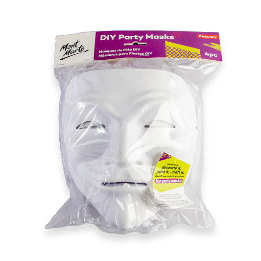 Mont Marte DIY Party Masks 4 pc - Mime Default Title