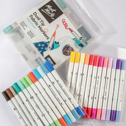 Mont Marte Dual Tip Fabric Markers 24pc
