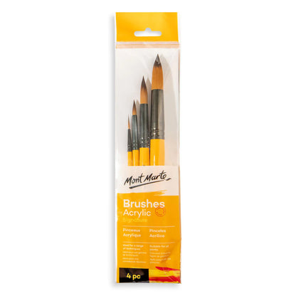 Mont Marte Gallery Series Brush Set Acrylic 4pce No.18 Default Title