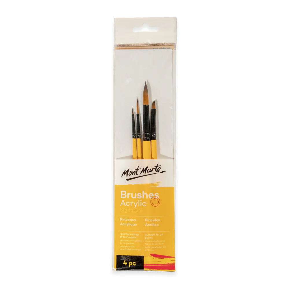 Mont Marte Gallery Series Brush Set Acrylic 4pce No.9 Default Title