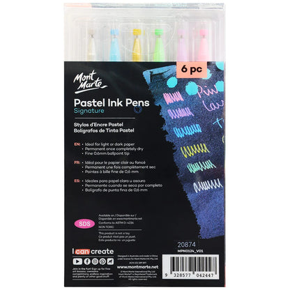 Mont Marte Pastel Ink Pens Fine Tip 6pc image 3