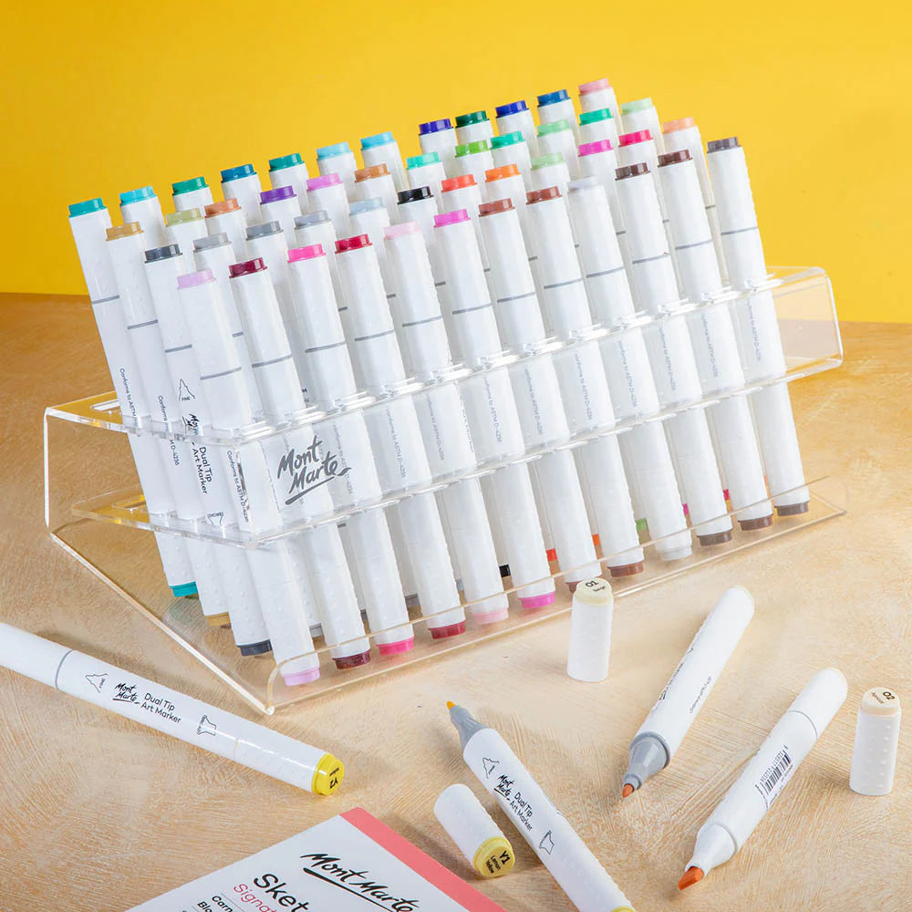 Mark Set Stand Mont Marte Slanted Stand for Alcohol Markers 60 slot | Storage ...