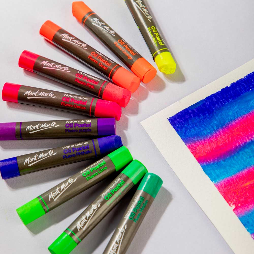 Mont Marte Watersoluble Fluro Oil Pastels 12pc image 2
