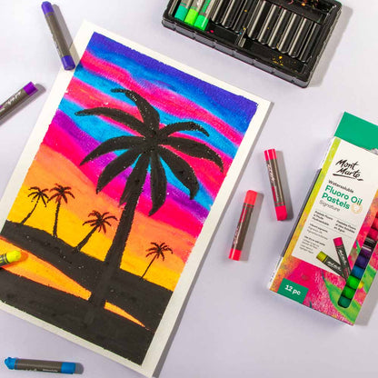 Mont Marte Watersoluble Fluro Oil Pastels 12pc image 8