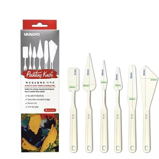 Mungyo Plastic Palette Knife Set 6 Standard Default Title