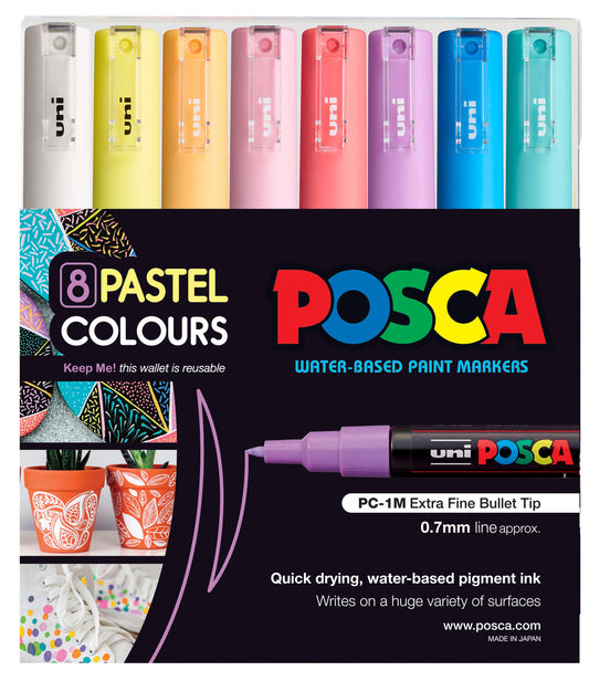 Posca PC-1M Extra Fine Paint Marker Set of 8 Pastel Default Title