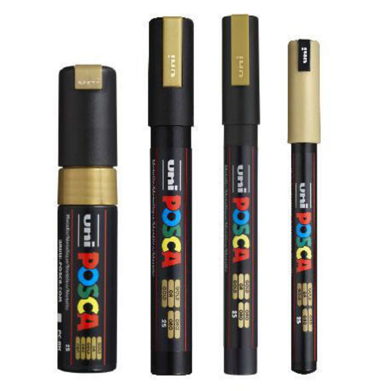 Posca Paint Marker Assorted Tip of 4 Gold
