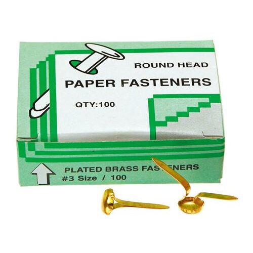 Paper Fasteners 19mm No.3 Pkt 100 Default Title