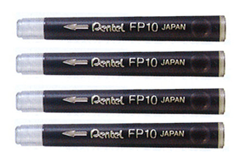 Pentel Black Artist Brush Pen Refillable x 4