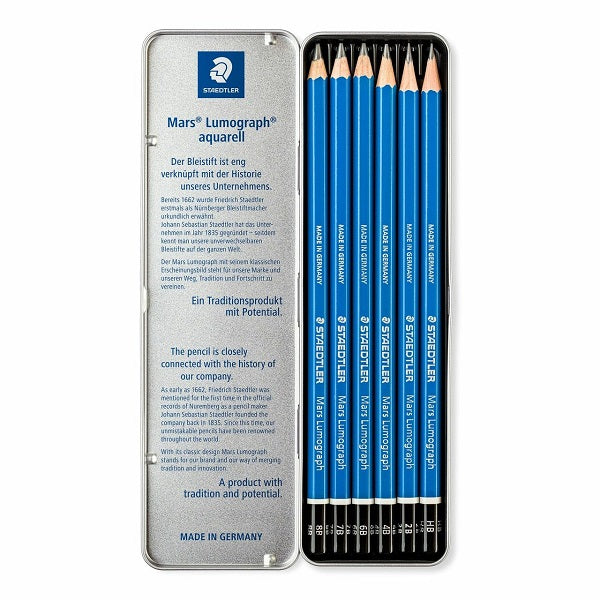 Staedtler Pencil Mars Lumograph Tin of 6 Default Title