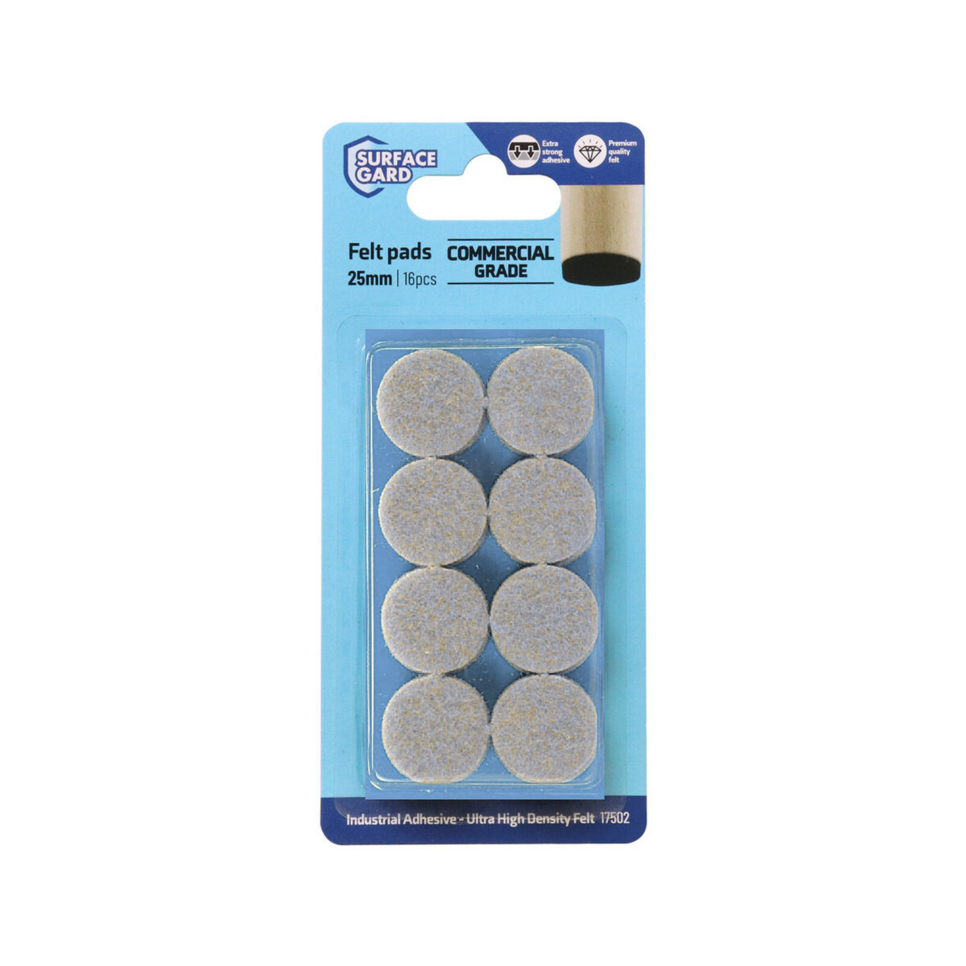 Surface Gard 25mm Round Felt Pads 16pc Default Title