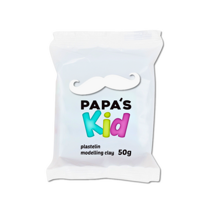 Papas Kid Plasticine Modelling Clay 50gm White