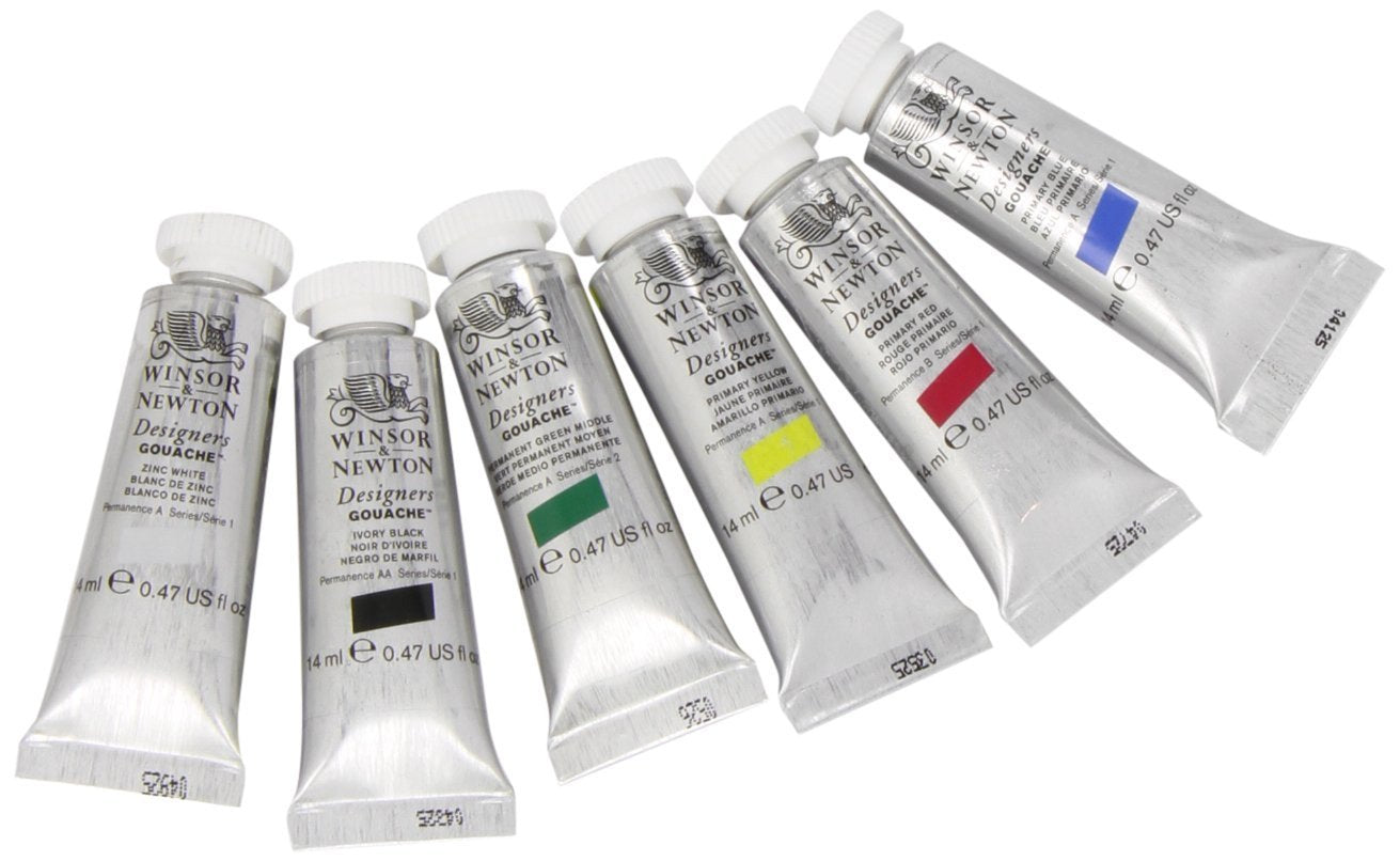 Winsor and Newton Designers Gouache - Primary Set of 6