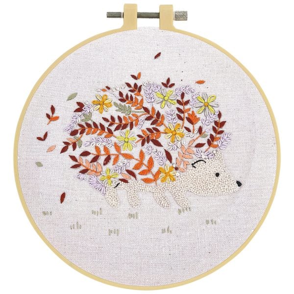 Make It Embroidery Kit 15cm Floral Hedgehog