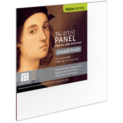 Ampersand Primed Smooth Panel 8x8in - 20.32cm x 20.32cm