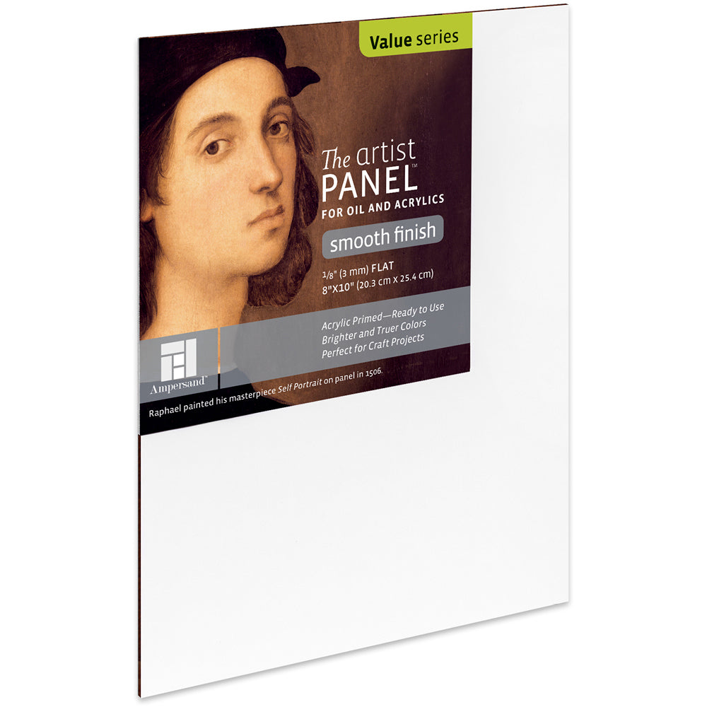Ampersand Primed Smooth Panel 8x10in - 20.32cm x 25.40cm