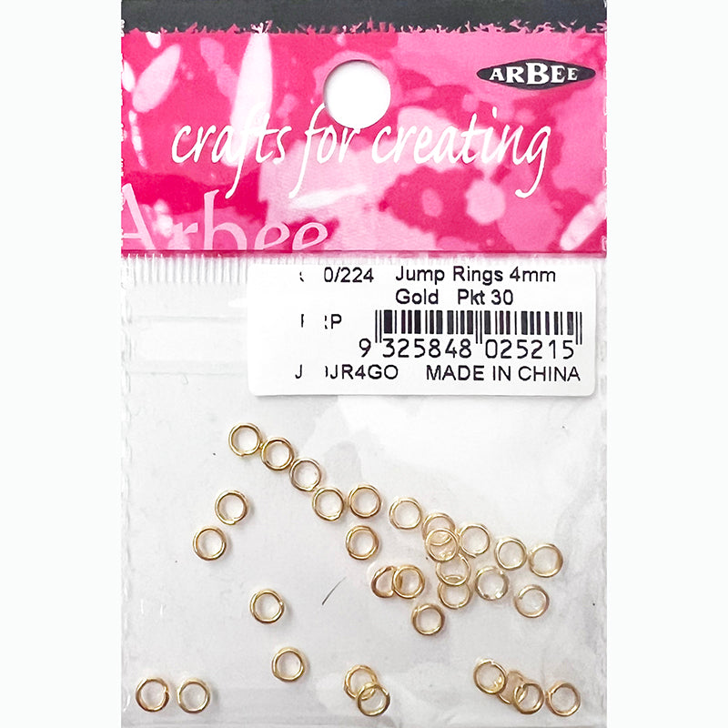 Arbee Jump Rings 4mm Gold Pkt 30 image 2