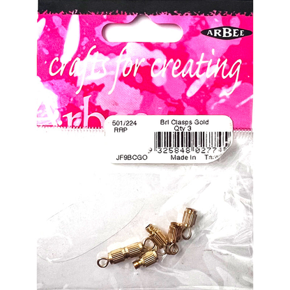 Jewellery Barrel Clasps Gold Pkt 3 image 3