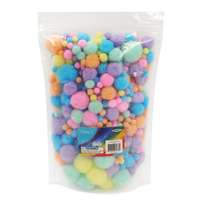 Arbee Pom Poms Assorted Pastel Bulk 500pc image 4
