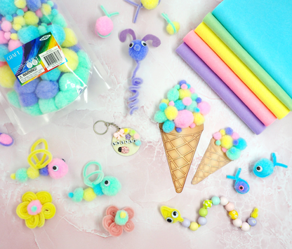 Arbee Pom Poms Assorted Pastel Bulk 500pc image 5
