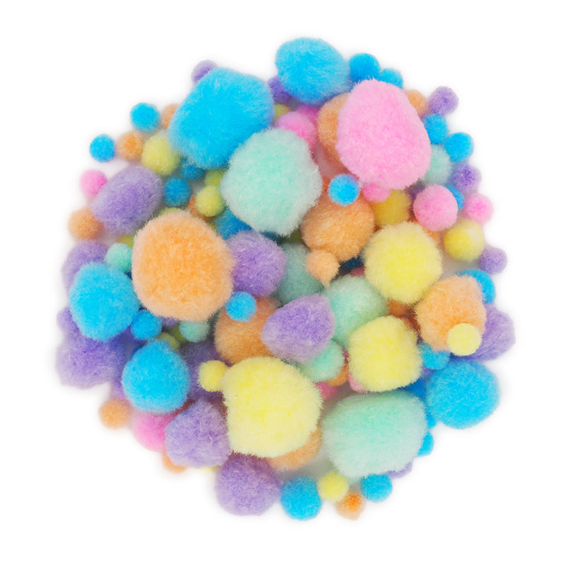 Arbee Pom Poms Assorted Pastel Bulk 500pc