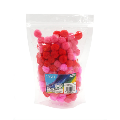 Arbee Pom Poms Red + Pink 250pc image 2