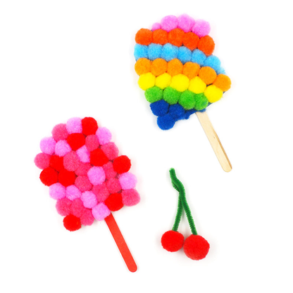 Arbee Pom Poms Red + Pink 250pc image 5