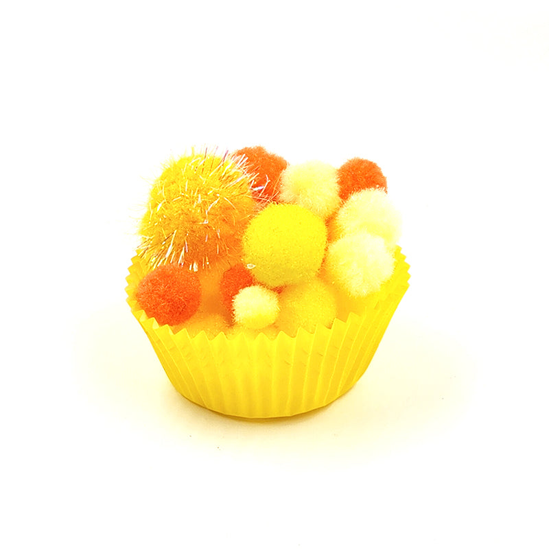 Arbee Pom Poms Yellow + Orange 250pc image 2
